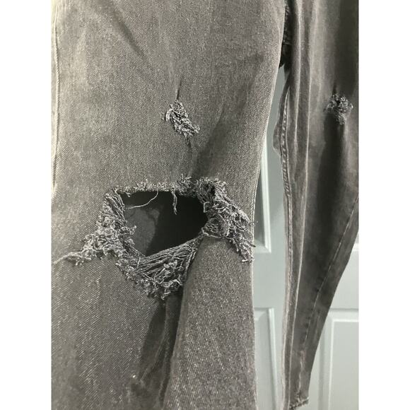 Abercrombie & Fitch The Dad High Rise Denim Curve Love Black Jeans Size 32/14 - Picture 2 of 10